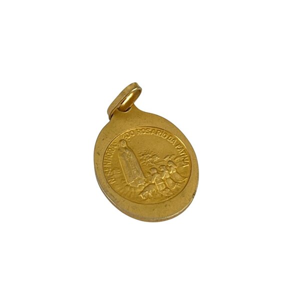 Nossa Senhora Do Rosario De Fatima Gold-Tone Religious Pendant - Picture 4 of 7